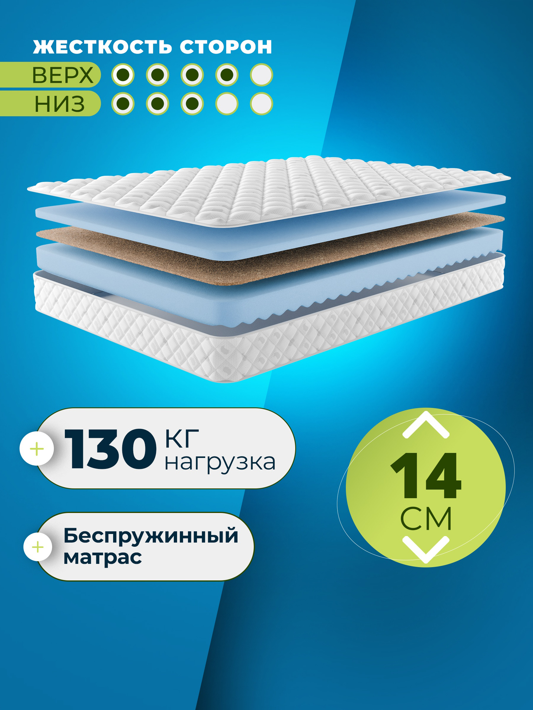 Матрас Безмятежный уют с кокосом 70х140